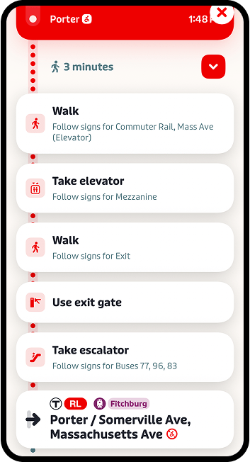 Transit mobile app screenshot